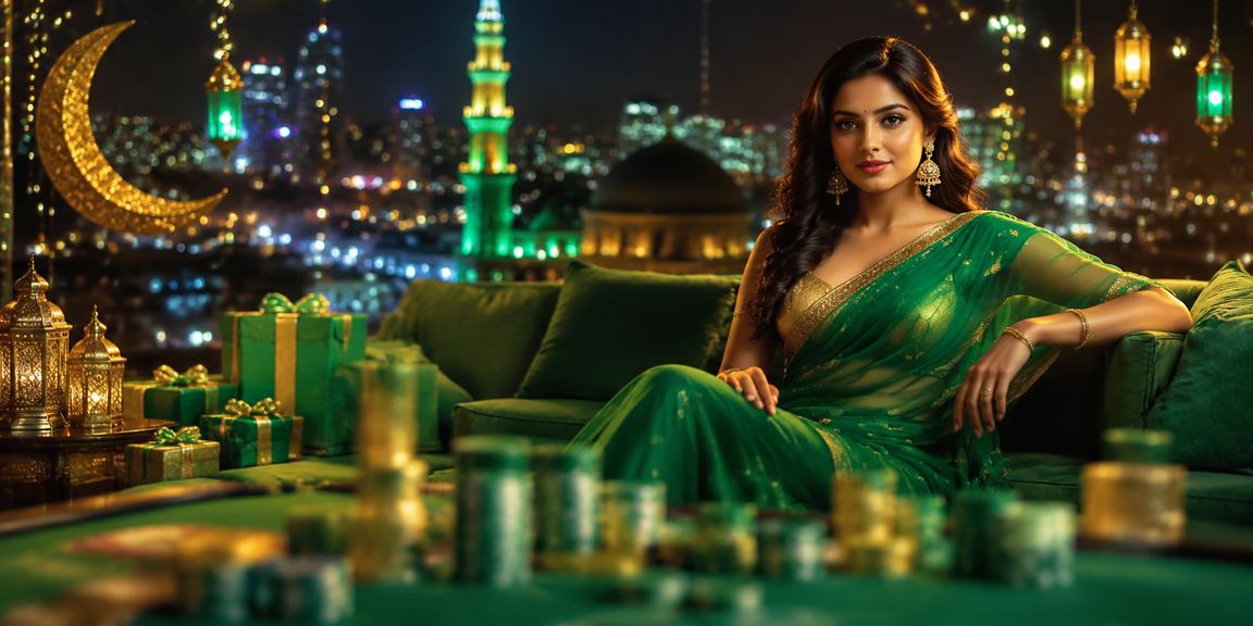 A woman in a saree in Bogura enjoying kb8 online lottery and casino entertainment